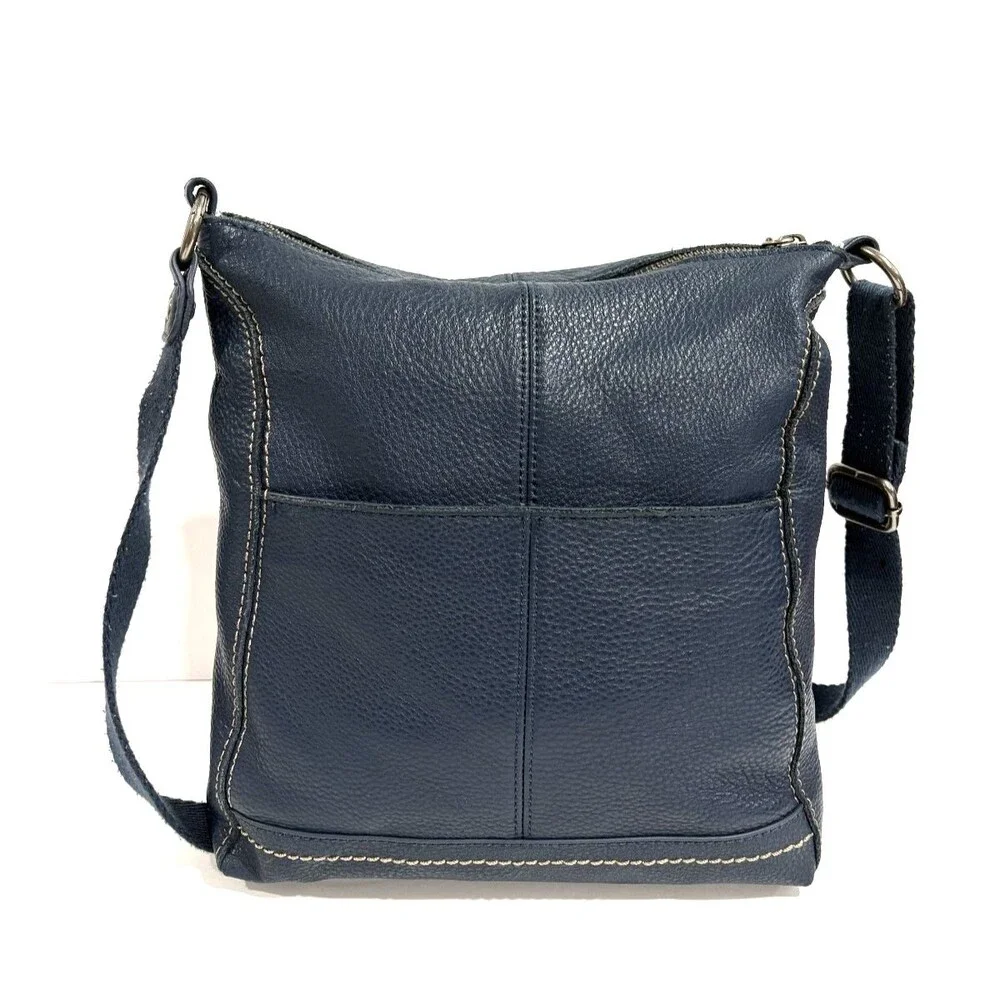 The Sak Iris Women's Crossbody Navy Blue Pebbled Leather Shoulder Bag